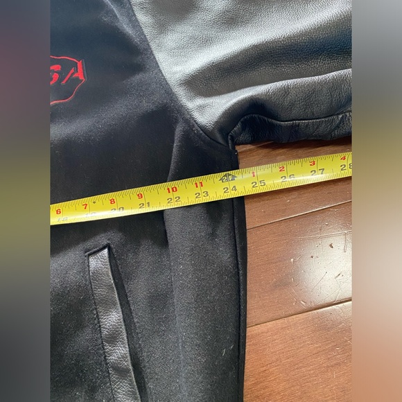 North N End leather and Wool Mens L Jacket in black - Picture 9 of 16